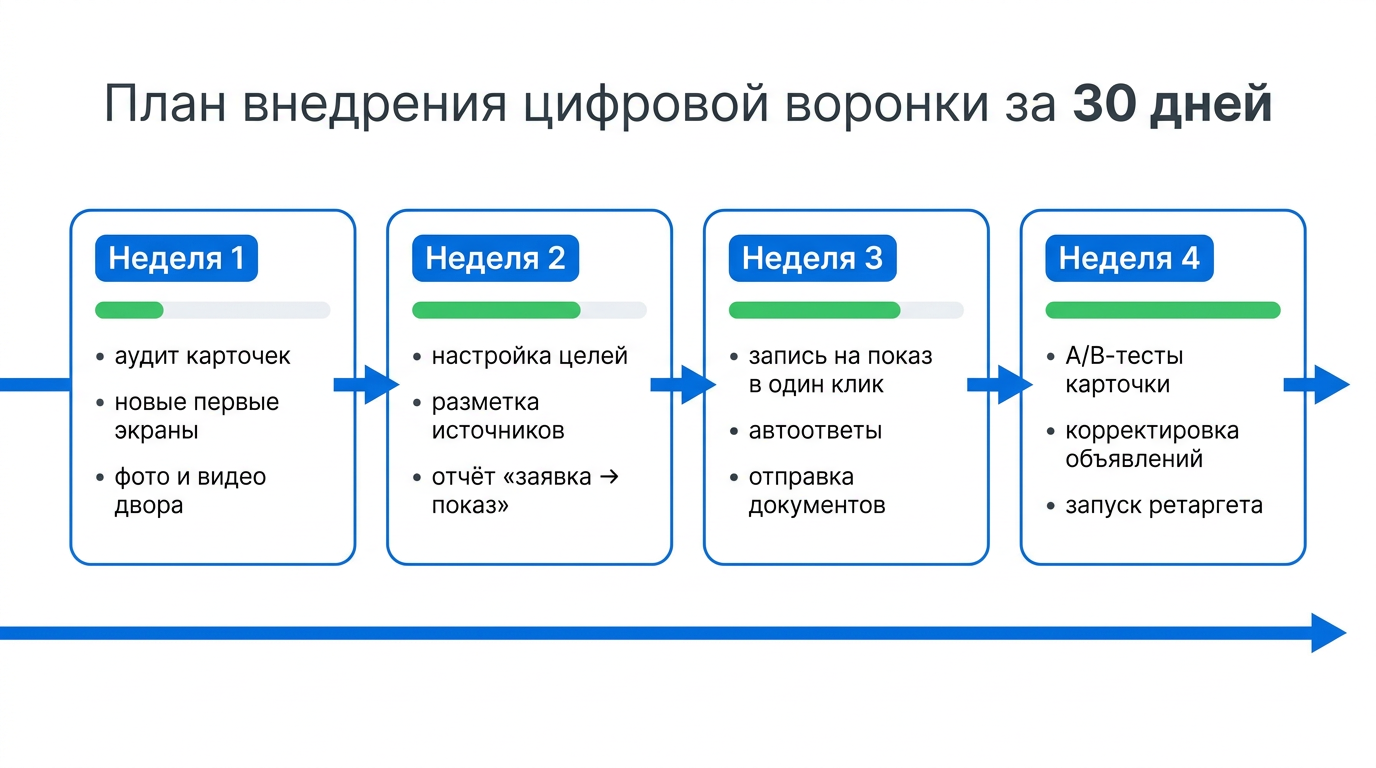 План внедрения цифровой воронки за 30 дней